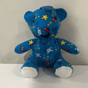 Blue Gaming Pattern Teddy Bear